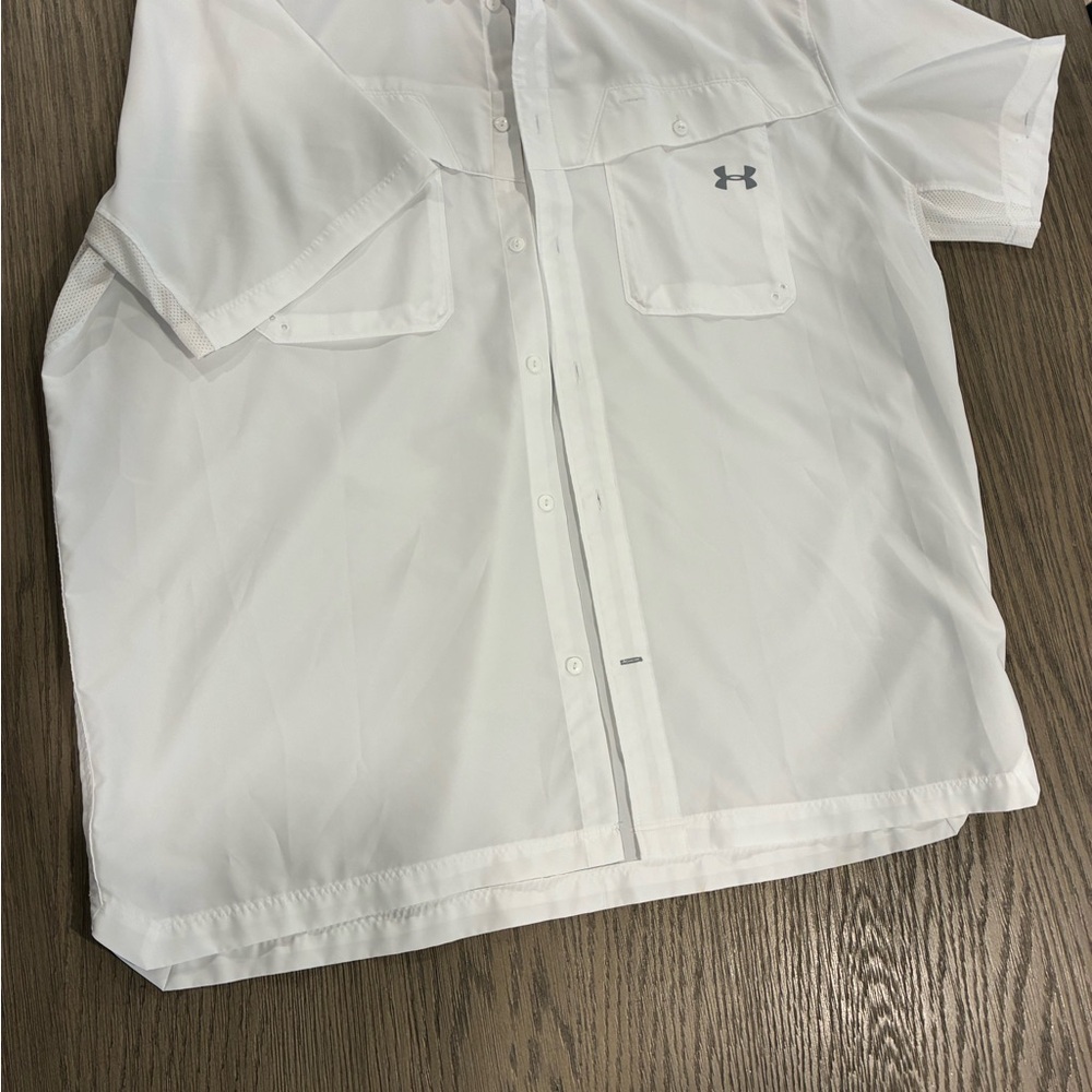 Under Armour White Short-Sleeve Button Down Shirt